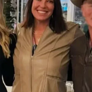 The Last Rodeo 2025 Ruvé McDonough Beige Leather Bomber Jacket