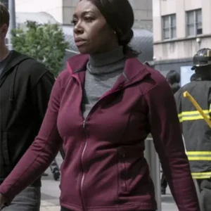 The Night Agent S02 Amanda Warren Maroon Bomber Jacket
