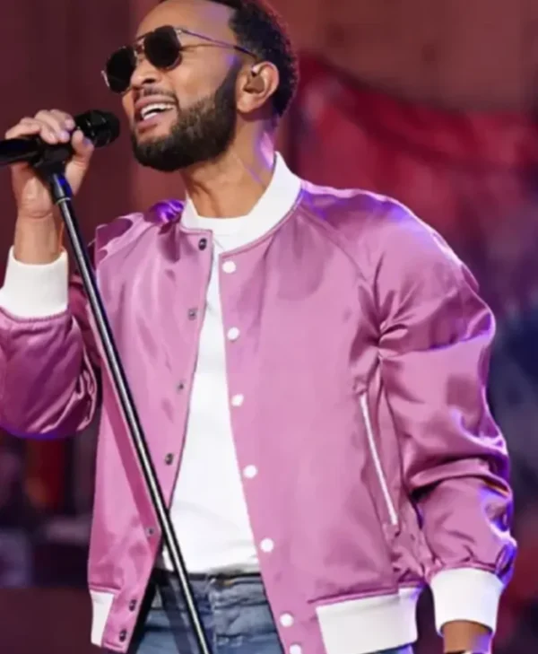 The Voice S27 John Finale Pink Varsity Jacket