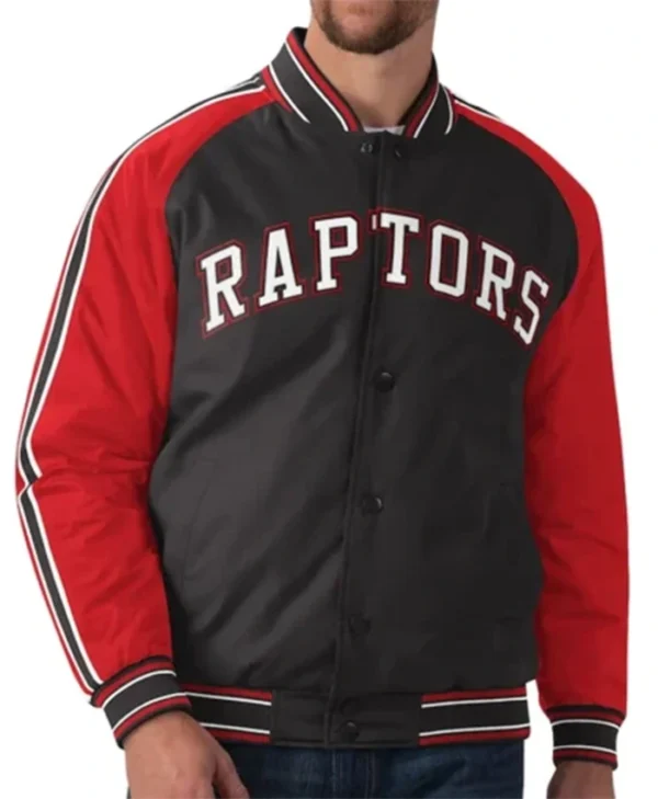 Toronto Raptors Red and Black Striped Jacket