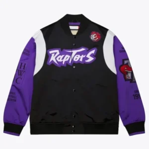 Toronto Raptors Team Black And Purple Varsity Jacket