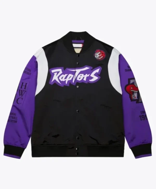 Toronto Raptors Team Black And Purple Varsity Jacket