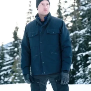 Tracker S02 Justin Hartley Black Cotton Varsity Jacket
