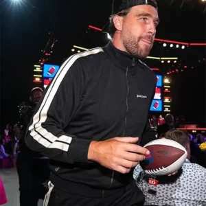 Travis Kelce 2025 Big Slick Weekend Black Track Bomber Jacket