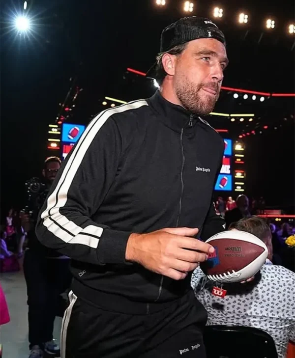 Travis Kelce 2025 Big Slick Weekend Black Track Bomber Jacket
