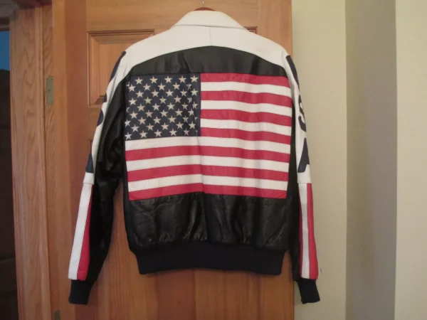 Vintage USA Flag Motorcycle Jacket bombard