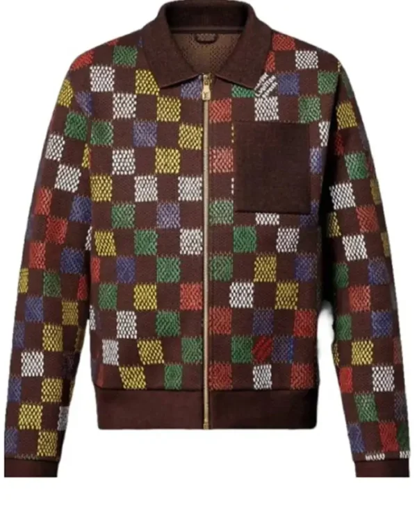The Today Show Kevin Hart Check Knit Bomber Jacket - Image 2