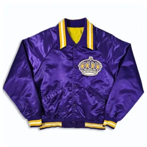 80s Los Angeles Kings Purple Varsity Jacket