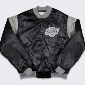 80s Los Angles Kings Black Bomber Satin Jacket