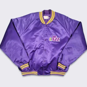 90s Utah Jazz Purple Varsity Jacket