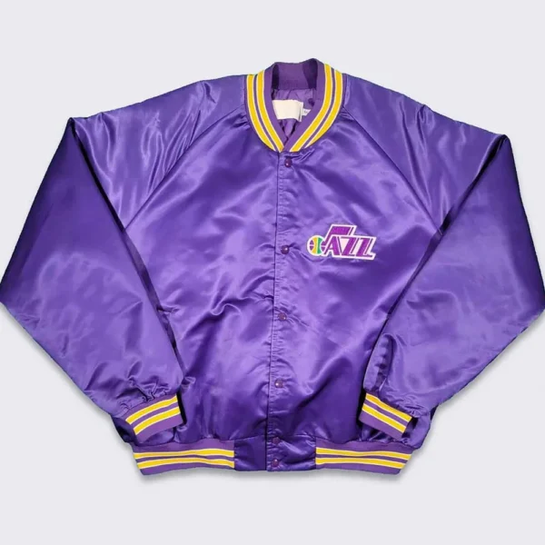 90s Utah Jazz Purple Varsity Jacket