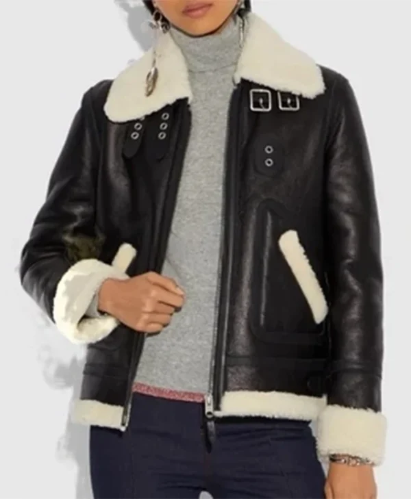 Adrienne Aviator Leather Jacket