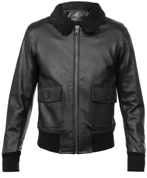 Adryan Shearling Bomber Real Leather Jacket