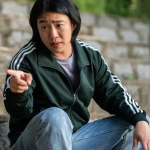 Ahn Jae-hong High Five Green Track Bomber Jacket