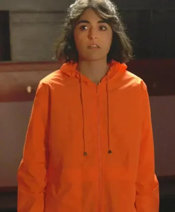 Alexis Round the Orange Hooded Jacket