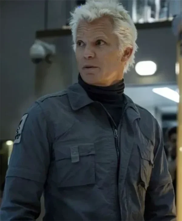 Alien Earth 2025 Timothy Olyphant Black Bomber Jacket