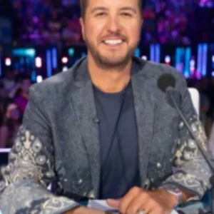 American Idol S23 Luke Bryan Blue Paisley Printed Blazer