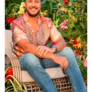 American Idol S23 Luke Bryan Print Red Shirt
