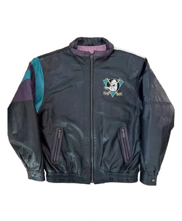 Anaheim Ducks Leather Bomber Jacket