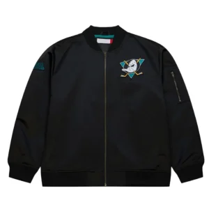 Anaheim Ducks Lightweight Vintage Logo Satin Bomber Jacket