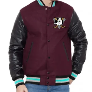 Anaheim Ducks Mighty Varsity Purple and Black Jacket
