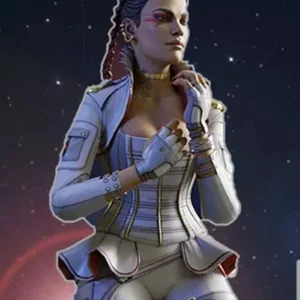 Apex Legends White Cropped Leather Jacket