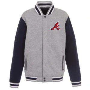 Atlanta Braves Gray and Navy Varsity Jacket