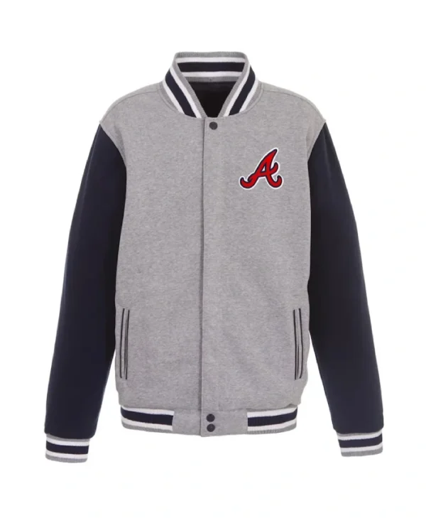 Atlanta Braves Gray and Navy Varsity Jacket