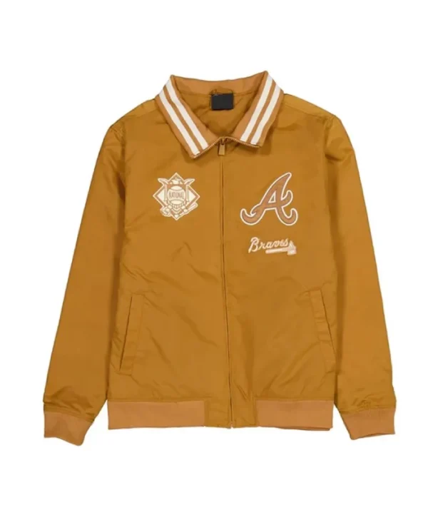 Atlanta Braves Logo Select Light Bronze Bomber Jacket