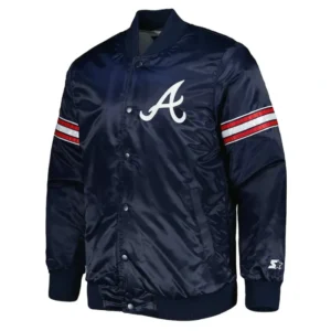 Atlanta Braves Navy Pick & Roll Varsity Jacket
