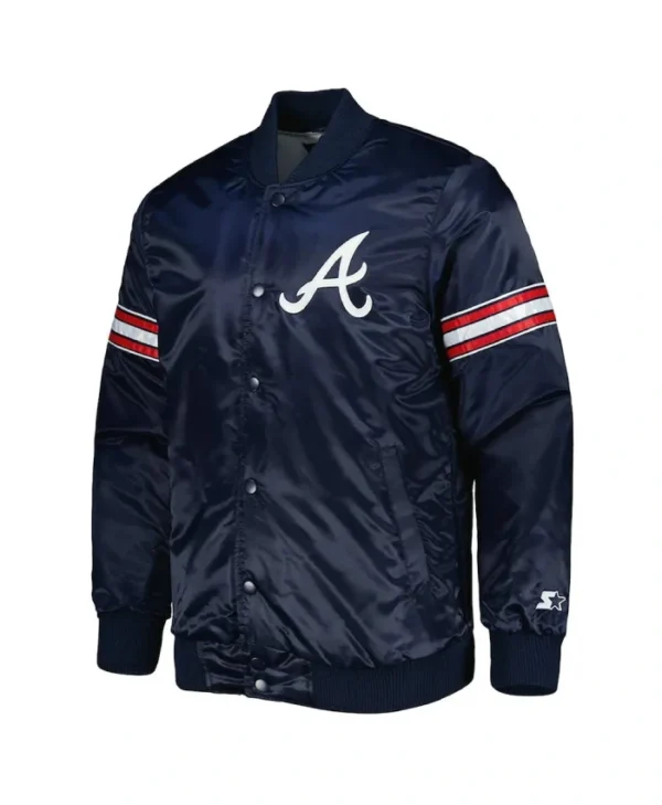 Atlanta Braves Navy Pick & Roll Varsity Jacket