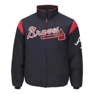 Atlanta Braves On-Field Navy Bomber Jacket