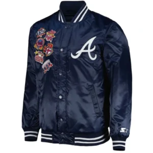 Atlanta Braves Patch Navy Varsity Jacket