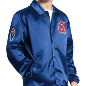 Atlanta Braves Point Man Coaches Royal Varsity Jacket
