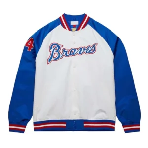Atlanta Braves Royal and White Satin Jacket