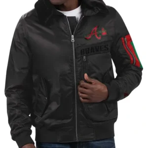 Atlanta Braves Ty Mopkins Black Bomber Jacket