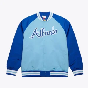 Atlanta Braves Vintage Logo Double Clutch Satin Varsity Jacket