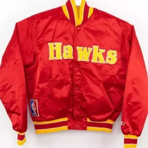 Atlanta Hawks Red Satin Jacket