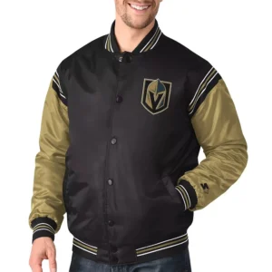 Black-Gold Vegas Golden Knights Enforcer Varsity Jacket