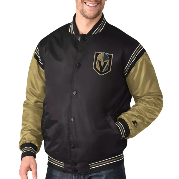 Black-Gold Vegas Golden Knights Enforcer Varsity Jacket