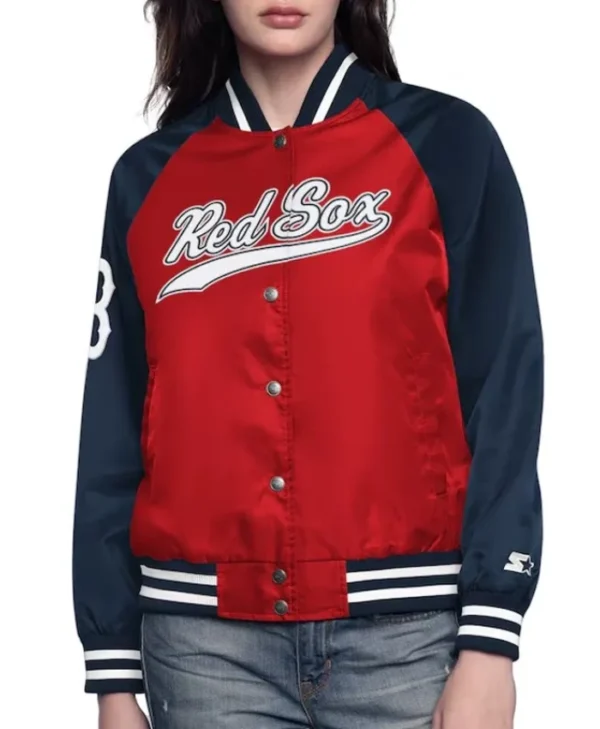 Boston Red Sox Home Run Varsity Satin Jacket