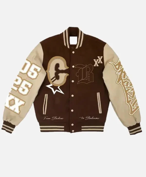Breezy Bowl XX Brown And Beige Letterman Stylish Varsity Jacket