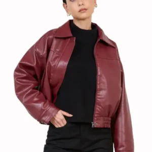 Burgundy Leather Short Burgundy Jacket
