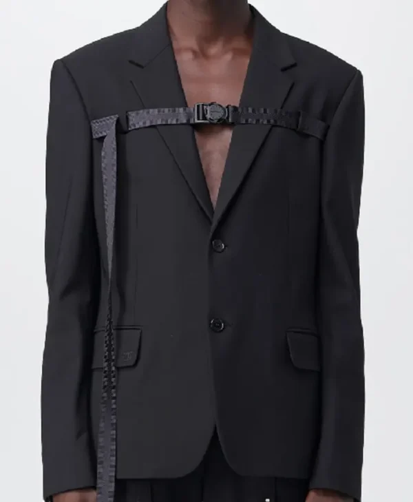 Access Hollywood 2025 Scott Evans Buckle Black Stylish Blazer - Image 2