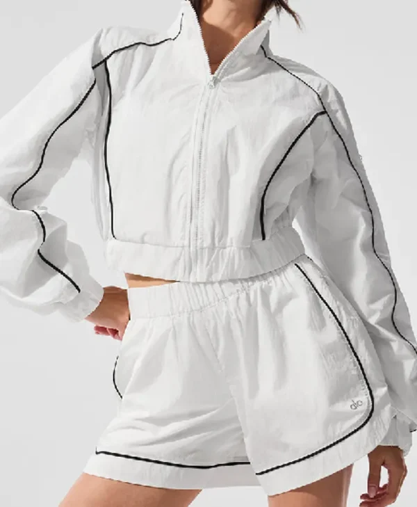 Access Hollywood 2025 Zuri Hall White Track Stylish Jacket - Image 2