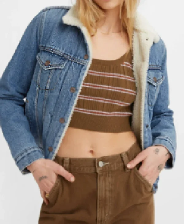 Buy Now Alex Poker Face S02 Sherpa Blue Denim Jacket For Unisex
