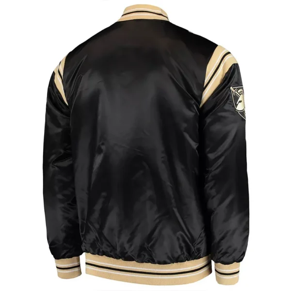 Buy Now Army Black Knights The Enforcer Satin Varsity Jacket For Unisex