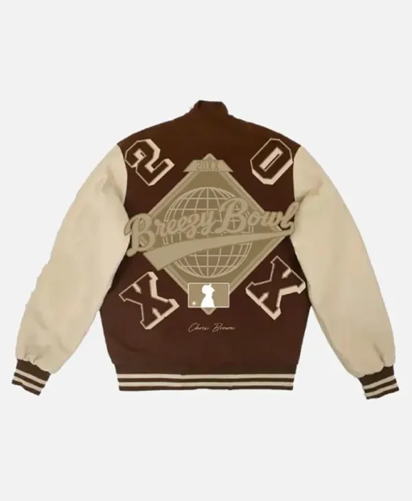 Buy Now Breezy Bowl XX Brown And Beige Letterman Stylish Varsity Jacket