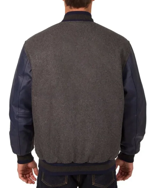 Buy Now Charcoal And Navy Houston Astros Full-Snap  Varsity Jacket For Unisex