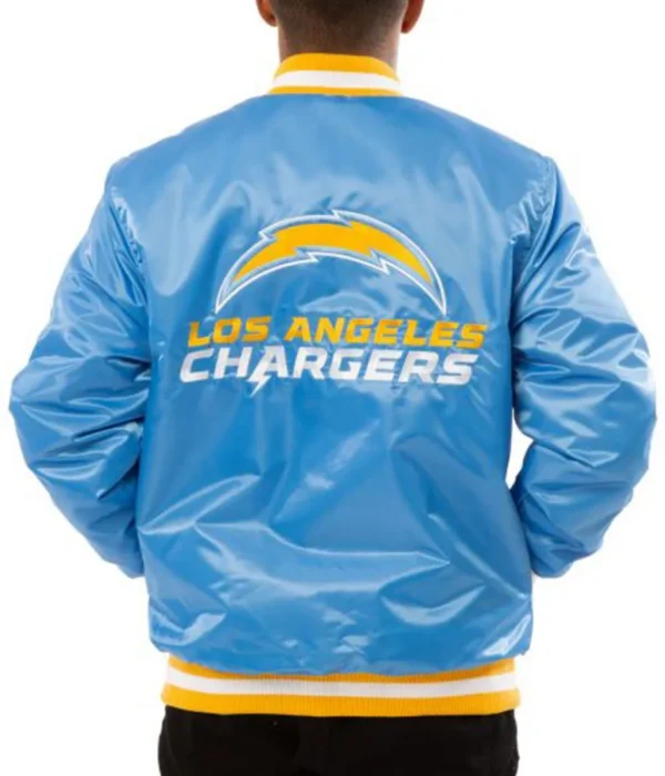 Buy Now Chargers LA Bomber Blue-White Varsity Jacket For Unisex